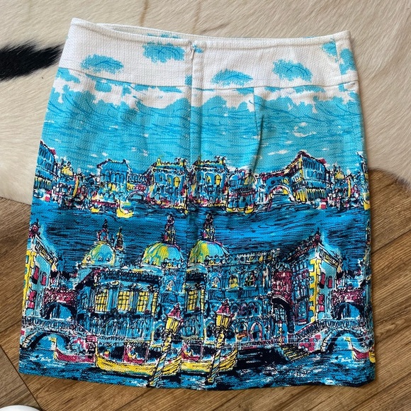 Talbots Women's Venice Italy Scene Knee Length Lined Skirt - Picture 5 of 7
